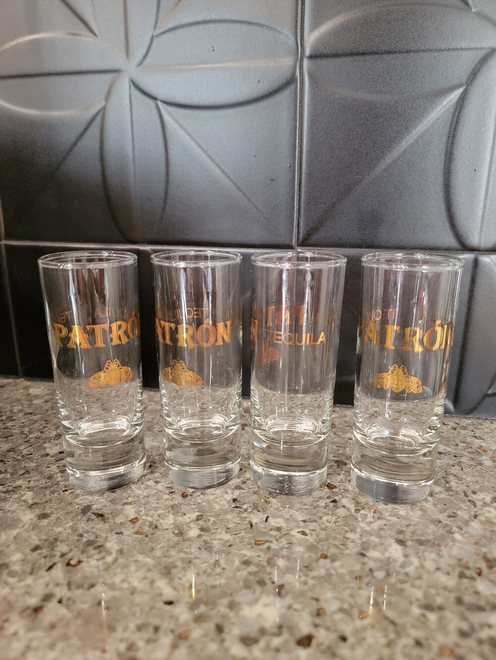 PATRÓN tequila shot glasses, 4-pack